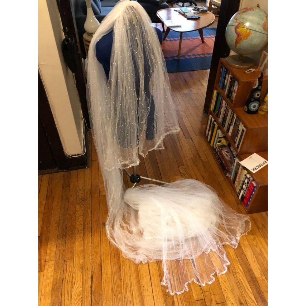 Bridal Veil - 2 Tier Cathedral Length with Swiss Dot detail